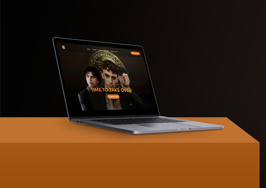 Laptop met foto van Swing Capital website