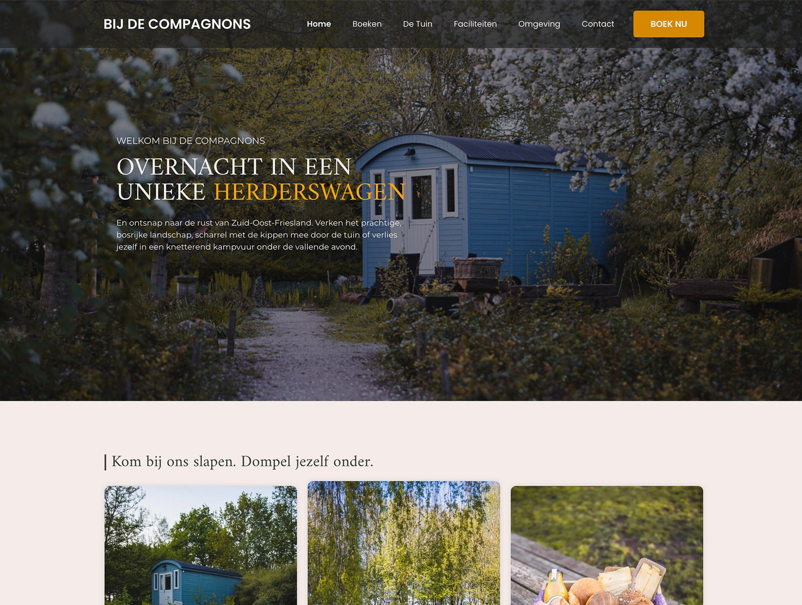 'Bij de Compagnons' website, website, gemaakt door Niezing Media.