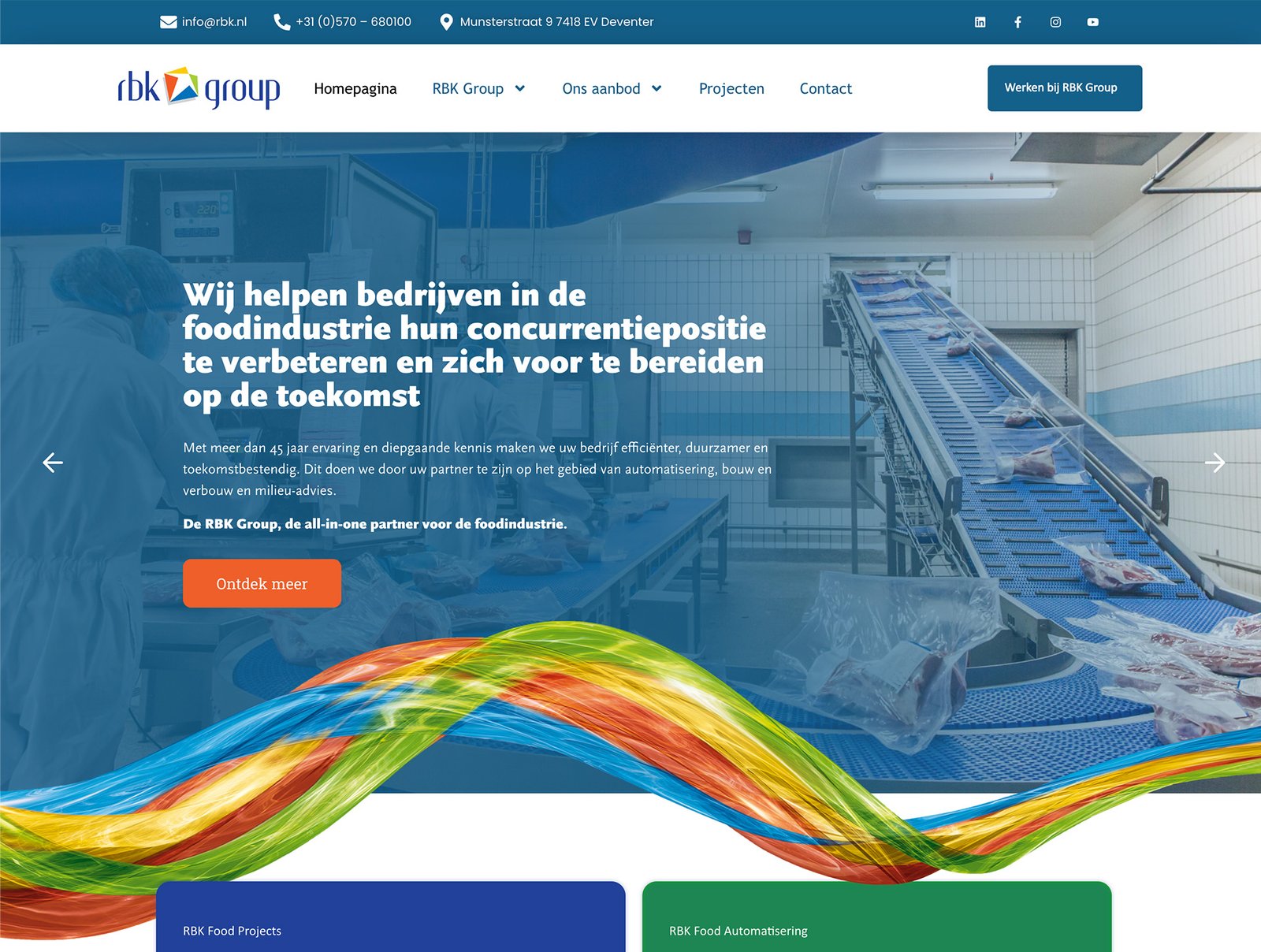 'RBK Group' website, website, gemaakt door Niezing Media.